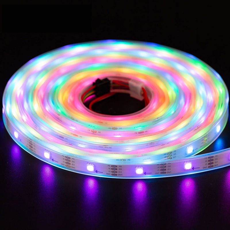 SK9822(Similar to APA102) RGB 30LEDS/M DC5V 10MM-Wide Digital Intelligent Addressable LED Strip Lights - 5m/16.4ft per roll SK9822(Similar to APA102) RGB 30LEDS/M DC5V 10MM-Wide Digital Intelligent Addressable LED Strip Lights - 5m/16.4ft per roll
